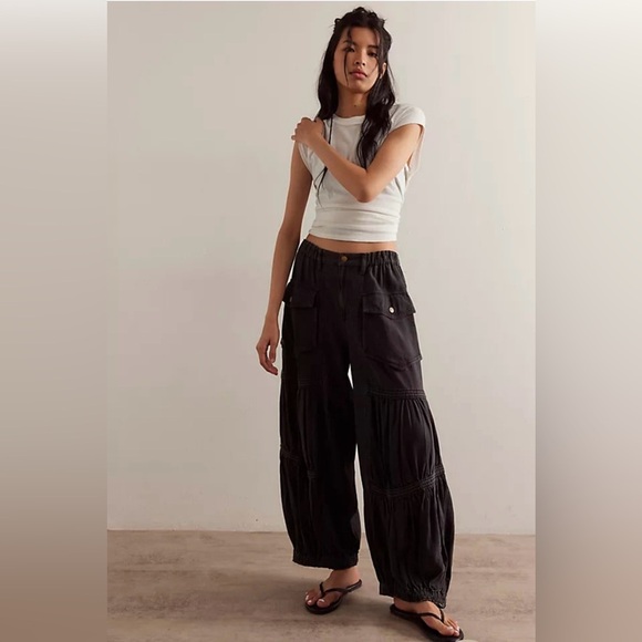 Free People Movement “Last Word” Parachute Pants – Washed Black (8468) 🖤✨ - Picture 2 of 7